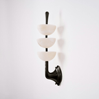 Elegant Alabaster LED Wall Sconce Brass Finish 9