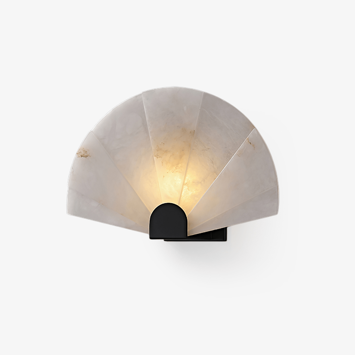 Elegant Alabaster LED Wall Sconce with Black Base 1
