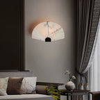 Elegant Alabaster LED Wall Sconce with Black Base 2
