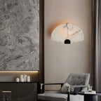 Elegant Alabaster LED Wall Sconce with Black Base 3