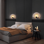 Elegant Alabaster LED Wall Sconce with Black Base 6