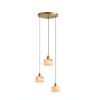 Elegant Alabaster Pendant Light Brass Accents Adjustable MultiHead Ceiling Lamp Home Decor Stack Clear 10