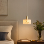 Elegant Alabaster Pendant Light Brass Accents Adjustable MultiHead Ceiling Lamp Home Decor Stack Clear 80