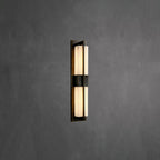Elegant Brass Alabaster LED Wall Sconce Light Fixture 0