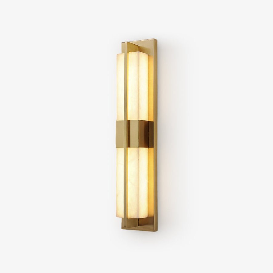 Elegant Brass Alabaster LED Wall Sconce Light Fixture 1