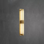 Elegant Brass Alabaster LED Wall Sconce Light Fixture 10