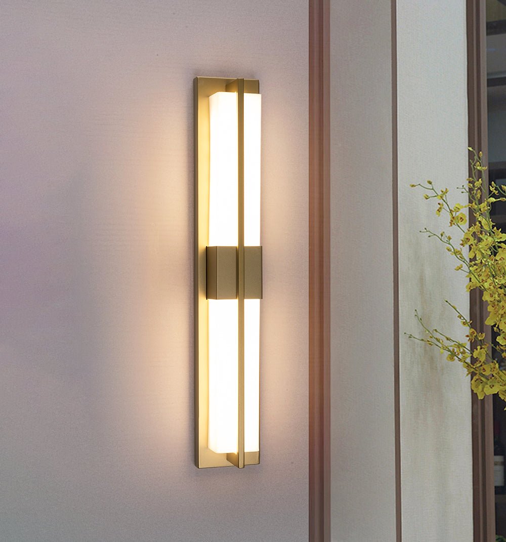 Elegant Brass Alabaster LED Wall Sconce Light Fixture 5