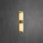 Elegant Brass Alabaster LED Wall Sconce Light Fixture 9