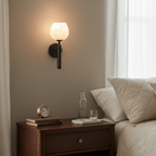 Elegant Brass Alabaster Wall Sconce Light Fixture 8