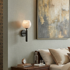 Elegant Brass Alabaster Wall Sconce Light Fixture 99