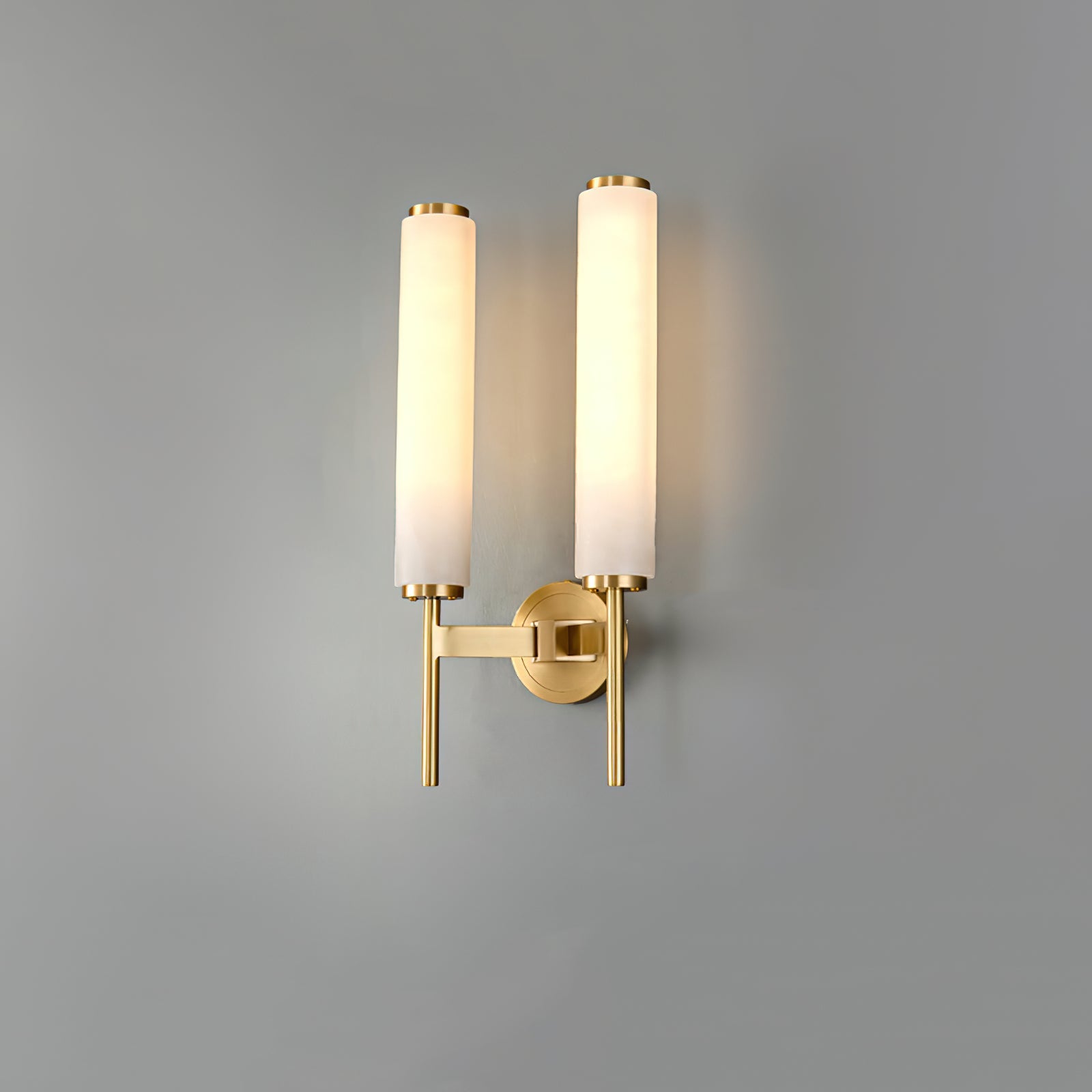 Elegant Brass Sconce Light With Opaque Glass Shade 10