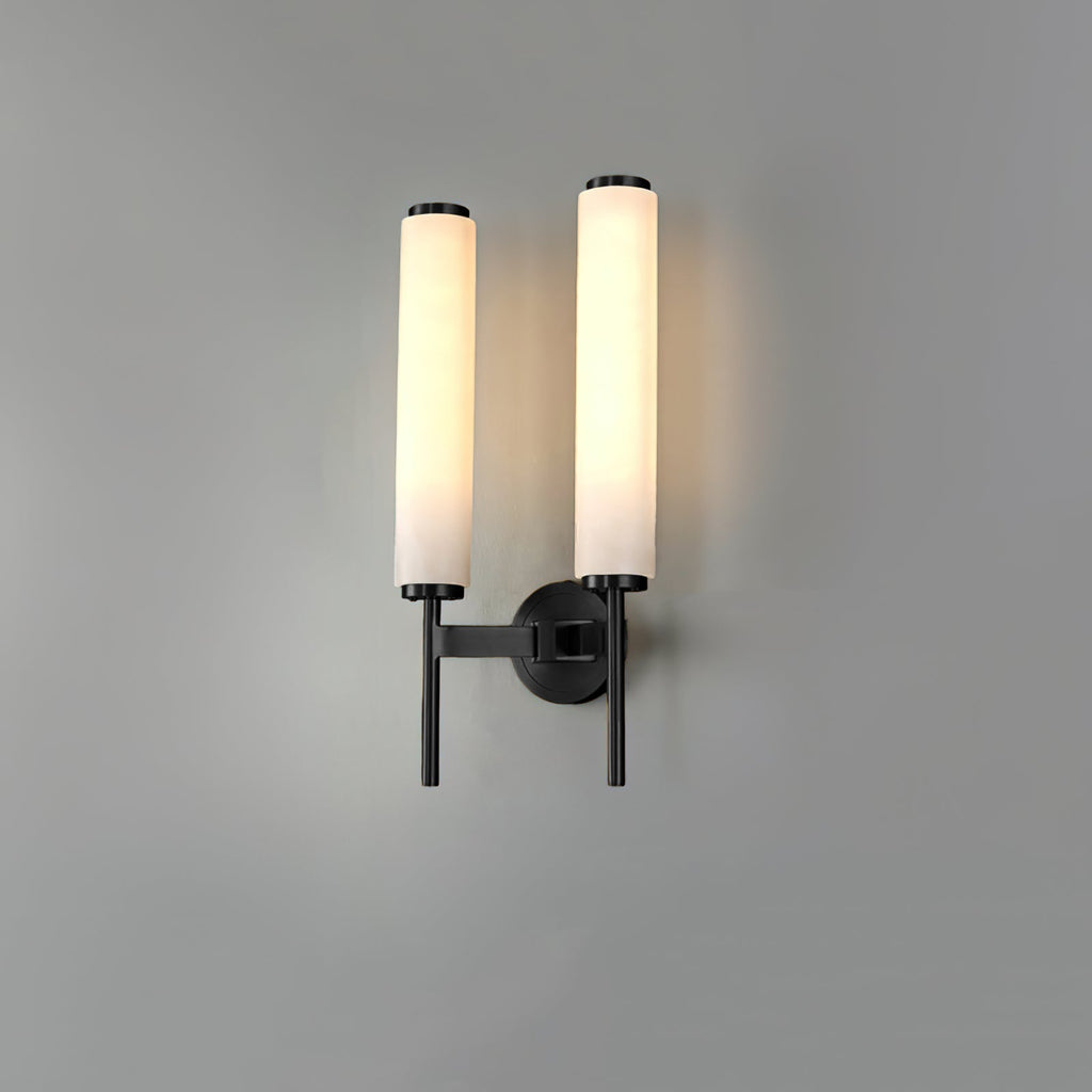 Elegant Brass Sconce Light With Opaque Glass Shade 11