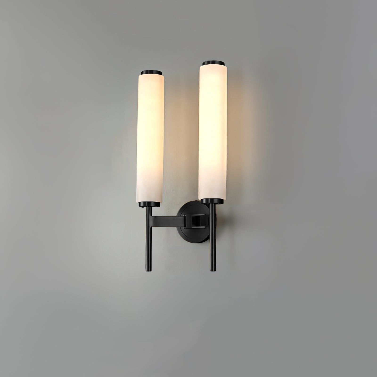 Elegant Brass Sconce Light With Opaque Glass Shade 11