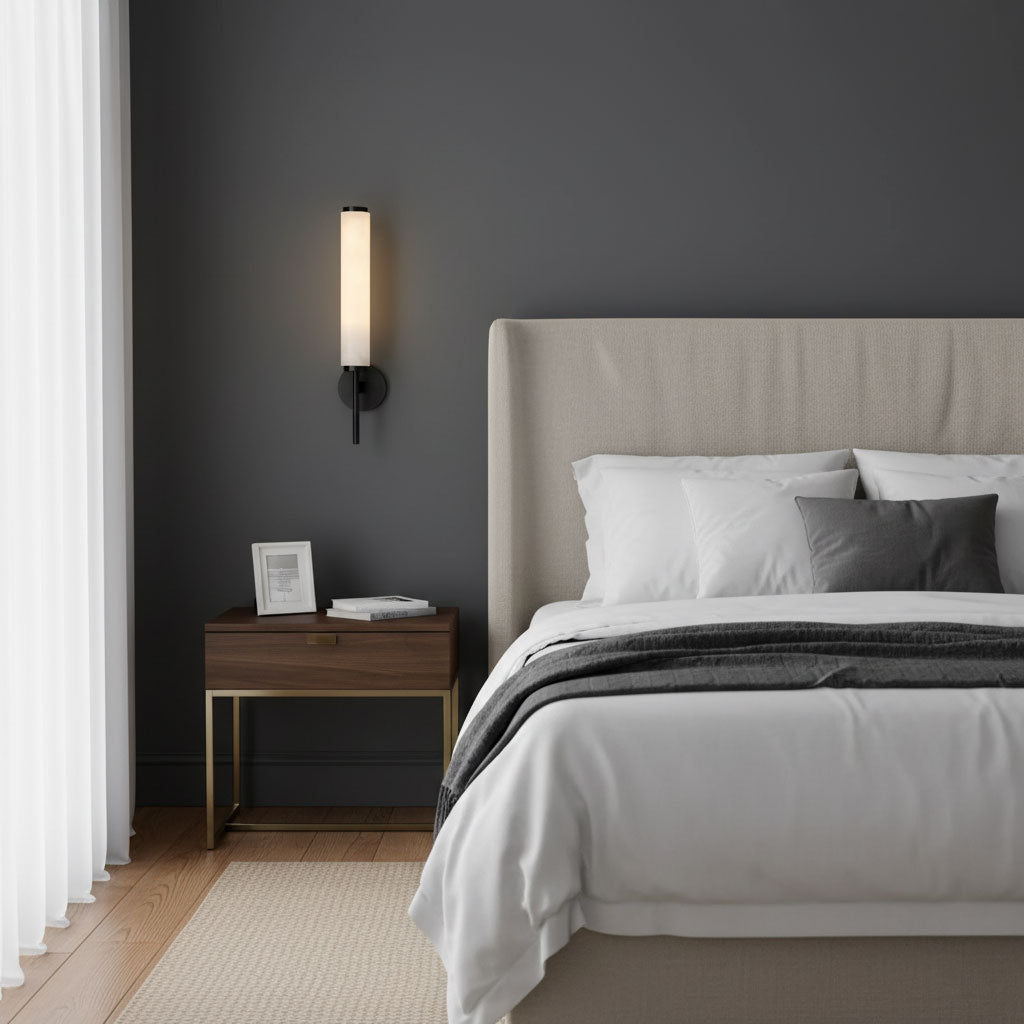 Elegant Brass Sconce Light With Opaque Glass Shade 6