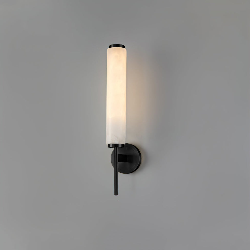 Elegant Brass Sconce Light With Opaque Glass Shade 9