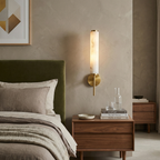 Elegant Brass Sconce Light With Opaque Glass Shade 99