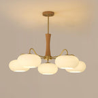 Elegant Brass Wooden Chandelier with Glass Shades – Available in Multiple Sizes 12