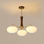 Elegant Brass Wooden Chandelier with Glass Shades – Available in Multiple Sizes 13