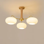 Elegant Brass Wooden Chandelier with Glass Shades – Available in Multiple Sizes 15