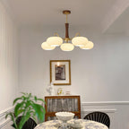 Elegant Brass Wooden Chandelier with Glass Shades – Available in Multiple Sizes 3