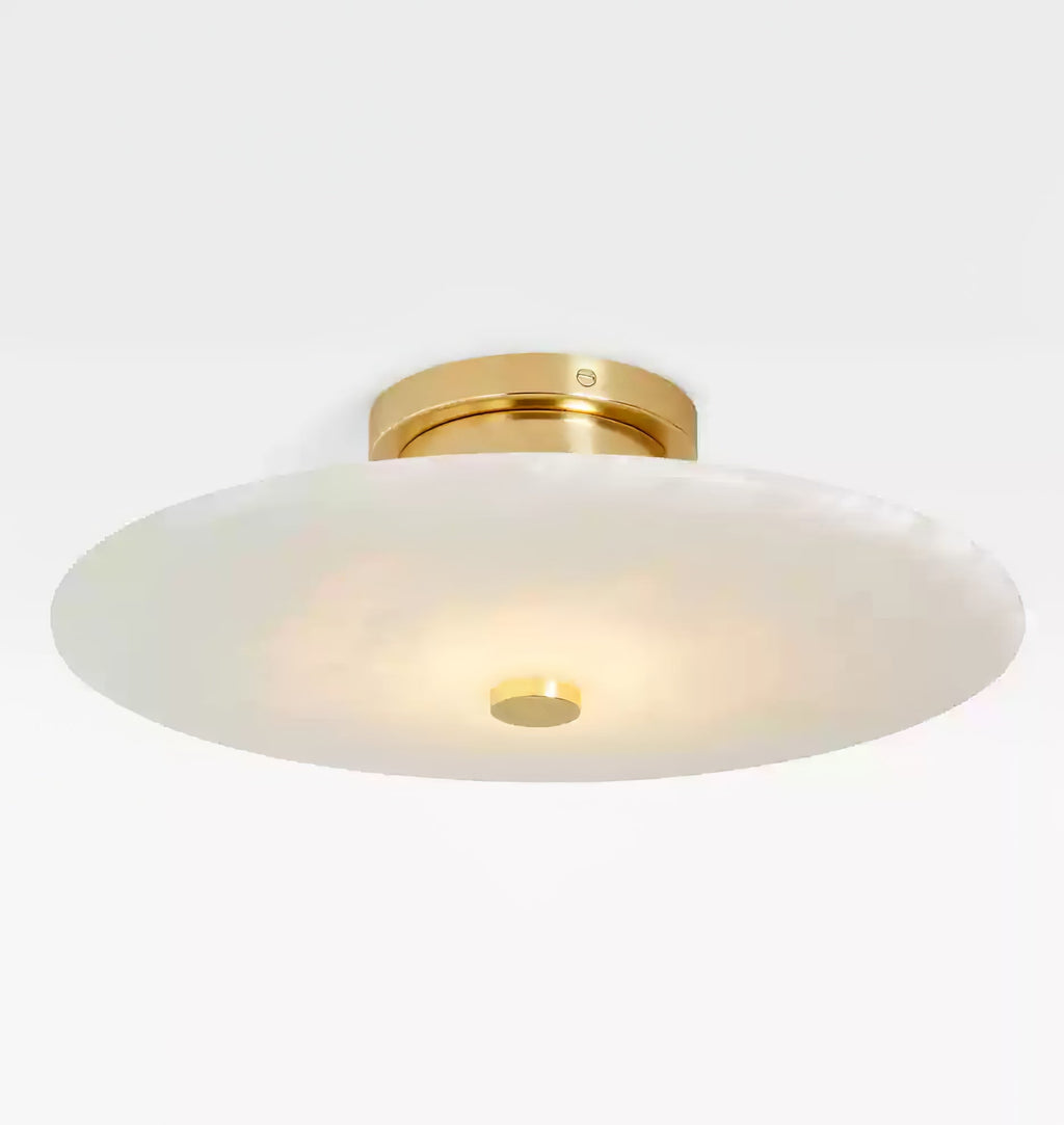 Elegant Ceiling Light Alabaster Brass Adjustable Height 0