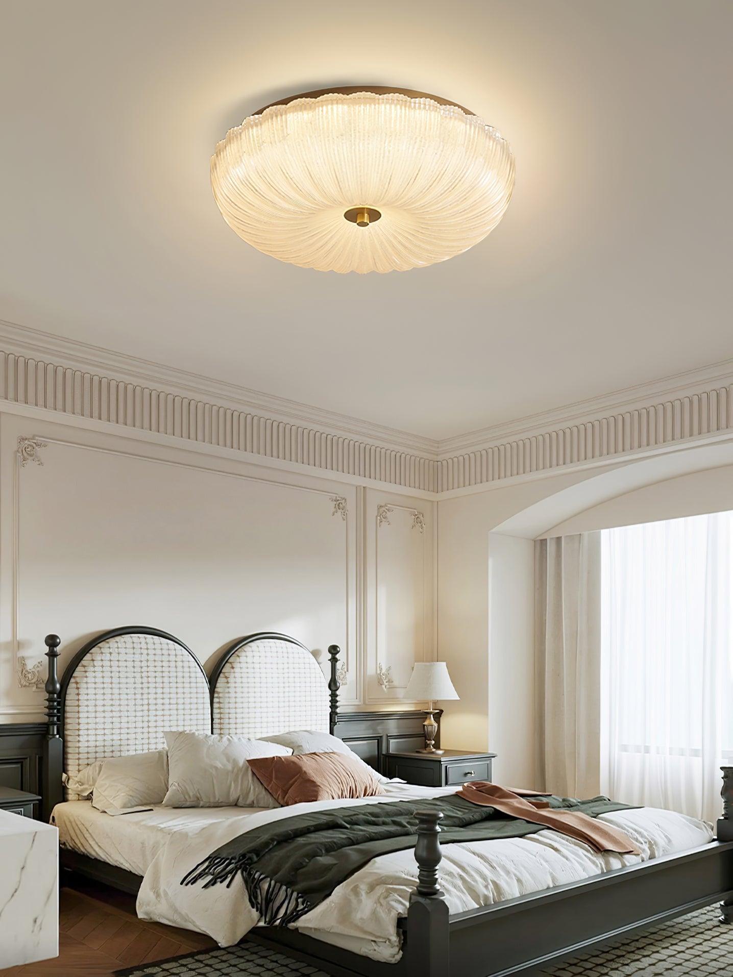 Elegant Ceiling Light Frosted Glass Dimmable Gold Finish 4