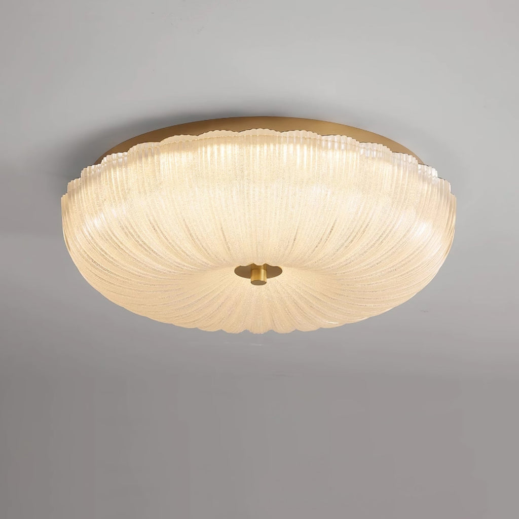 Elegant Ceiling Light Frosted Glass Dimmable Gold Finish 9