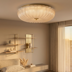 Elegant Ceiling Light Frosted Glass Dimmable Gold Finish 98