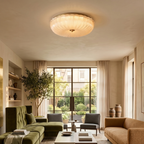 Elegant Ceiling Light Frosted Glass Dimmable Gold Finish 99