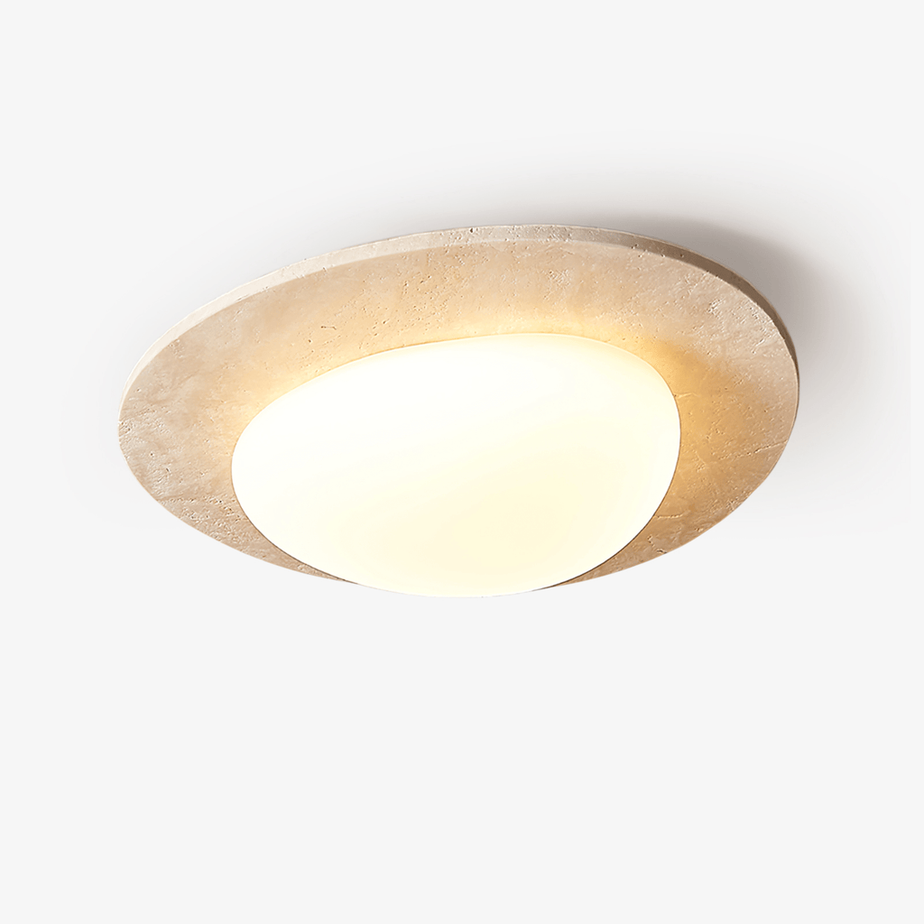 Elegant Ceiling Light Natural Travertine Integrated LED 1