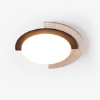 Elegant Ceiling Light Yellow Travertine Dimmable Arc 1