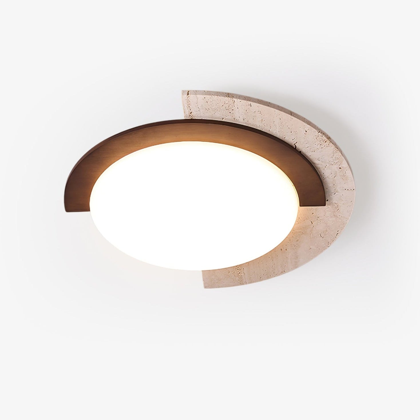 Elegant Ceiling Light Yellow Travertine Dimmable Arc 1