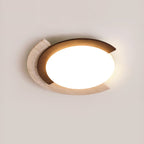 Elegant Ceiling Light Yellow Travertine Dimmable Arc 6