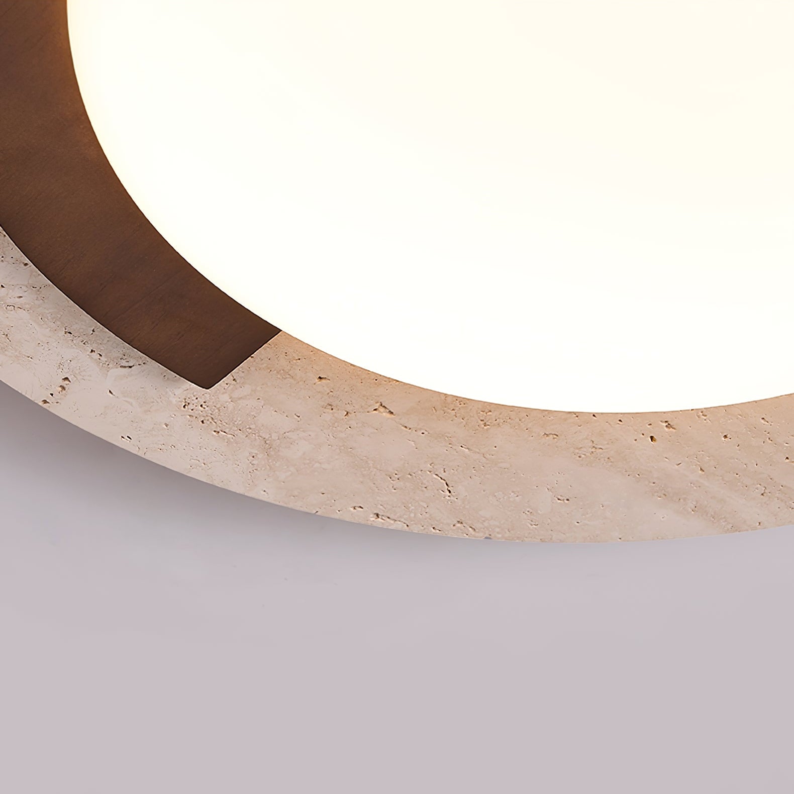Elegant Ceiling Light Yellow Travertine Dimmable Arc 7