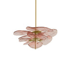 Elegant Chandelier Glass Petals Gold Adjustable Height 0