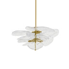 Elegant Chandelier Glass Petals Gold Adjustable Height 12