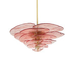 Elegant Chandelier Glass Petals Gold Adjustable Height 14