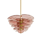 Elegant Chandelier Glass Petals Gold Adjustable Height 16