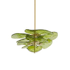 Elegant Chandelier Glass Petals Gold Adjustable Height 17