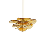 Elegant Chandelier Glass Petals Gold Adjustable Height 21