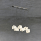 Elegant Chandelier Natural Alabaster Adjustable Height 10