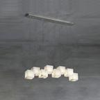 Elegant Chandelier Natural Alabaster Adjustable Height 11