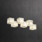 Elegant Chandelier Natural Alabaster Adjustable Height 5