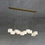 Elegant Chandelier Natural Alabaster Adjustable Height 9
