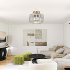 Elegant Crystal Flush Mount Ceiling Light Modern Round Bedroom Hallway Home Decor Stack Clear 2