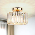 Elegant Crystal Flush Mount Ceiling Light Modern Round Bedroom Hallway Home Decor Stack Clear 4