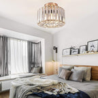 Elegant Crystal Flush Mount Ceiling Light Modern Round Bedroom Hallway Home Decor Stack Clear 5