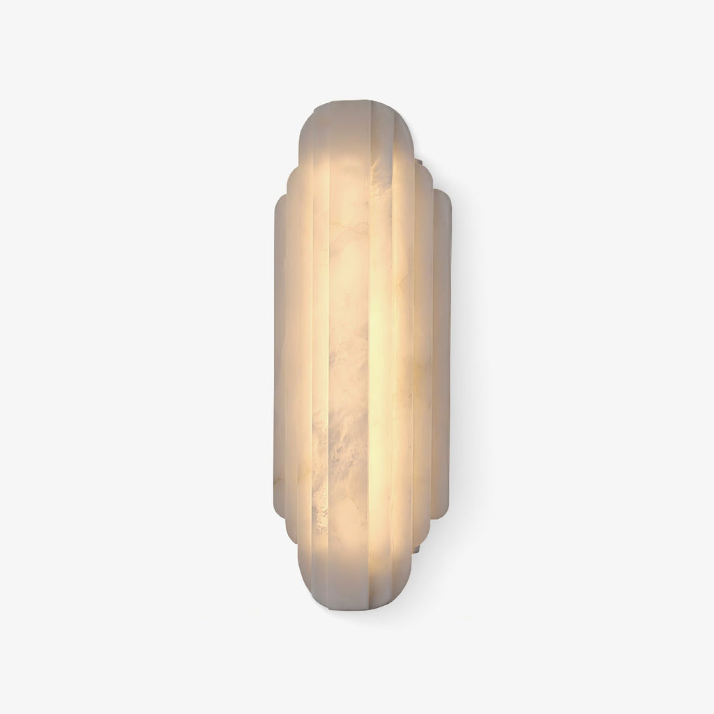 Elegant Dimmable Alabaster Wall Sconce Metal Base 1