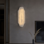 Elegant Dimmable Alabaster Wall Sconce Metal Base 2