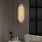 Elegant Dimmable Alabaster Wall Sconce Metal Base 3